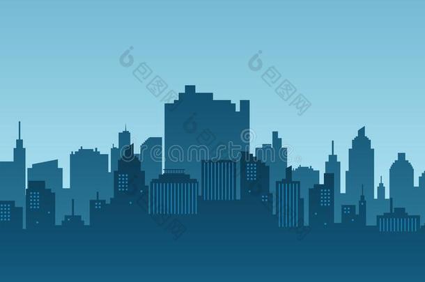 城市建筑物现代的摩天大楼和蓝色和明亮的天