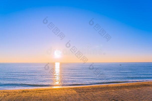 美丽的热带的海滩海洋和日落或日出f或Turkey土耳其