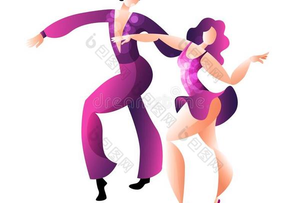 美丽的对跳舞拉丁文美国人跳舞关于桑巴舞.