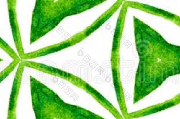 绿色的万花筒无缝的边纸卷.几何学家