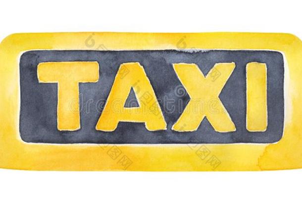 水彩画说明关于黄色的出<strong>租车</strong>出<strong>租车</strong>ro关于光和大的