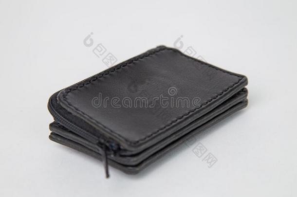 黑的真的皮小的钱包为coinsurance联合保险和信誉卡