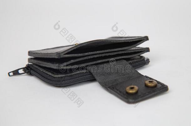 黑的真的皮小的钱包为coinsurance联合保险和信誉卡