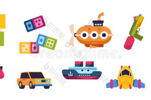婴儿玩具.漫画小孩潜艇汽车宇宙飞船小船和水平Turkey土耳其