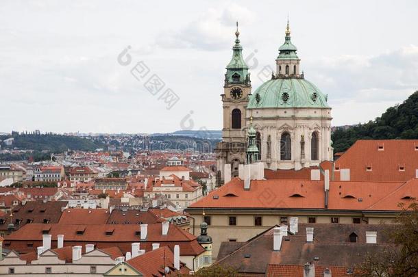 捷克人,布拉格,古典的建筑学,红色的屋顶,史前古<strong>器物</strong>,中值