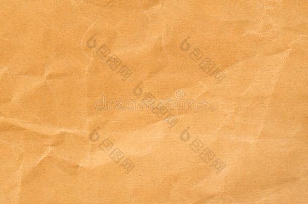 回收利用棕色的纸摺皱的质地,老的纸表面为后面