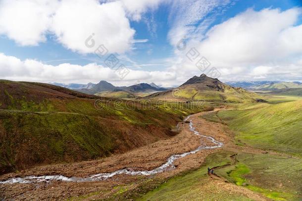 看法山山谷和绿色的小山,河河流和湖.LaoPeople'sRepublic老挝人民共和国