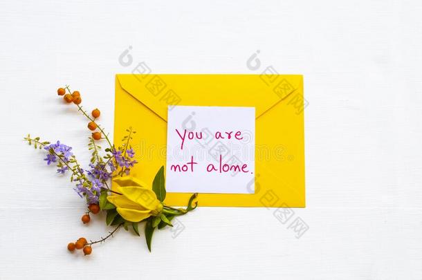 你是不单独的信息卡片书法和黄色的信封,