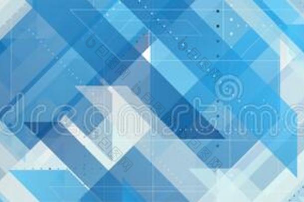 明亮的蓝色科技几何学的抽象的背景