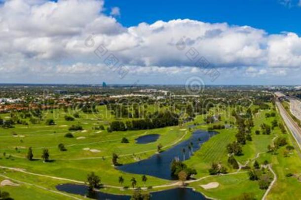 橙色布鲁克高尔夫球和国家俱乐部好莱坞flores花空气的全景的