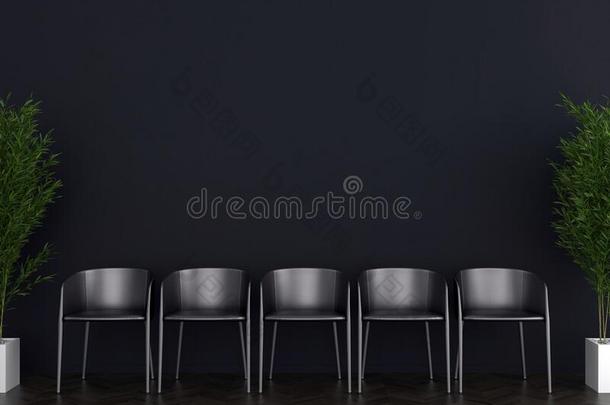 黑的和蓝色墙椅子时髦的和明亮的制动火箭内部和
