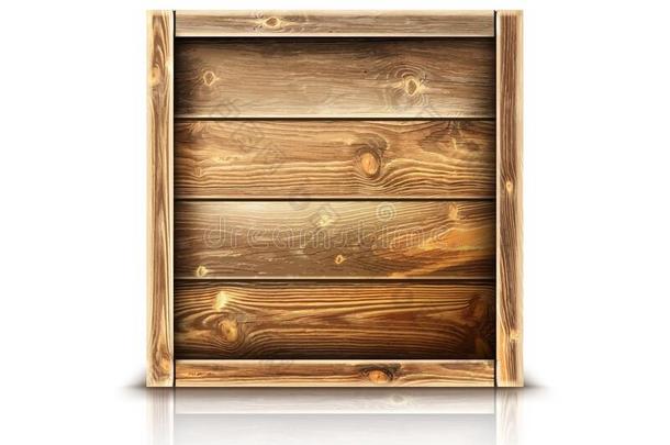 木制的盒,现实的关闭着的木材板条箱为货物