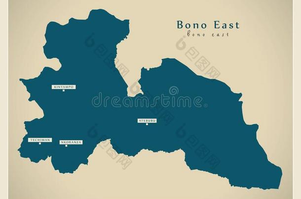 现代的地图-博诺东地区地图关于加纳Ghana加纳