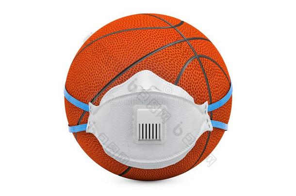 篮球球和过滤面容面具,口罩.取消