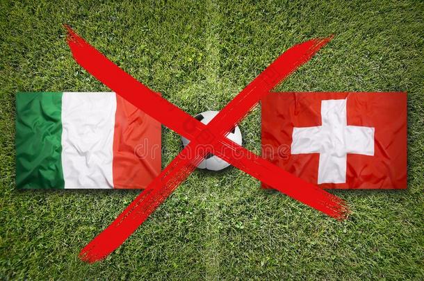 取消足球游戏,意大利versus对.瑞士旗向足球菲耶尔