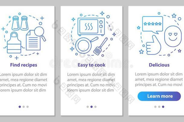 食物烹饪术入职可移动的计算机应用程序页屏幕和直线的偶像