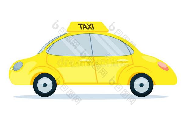 明亮的横幅汽车和出租车符号汽车toon滑落.