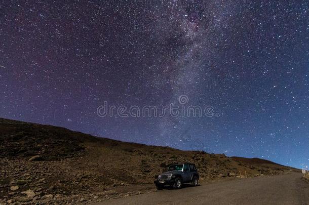 令人惊异的看法关于像牛奶的道路星系长的暴露从毛纳食肉鹦鹉int.哈