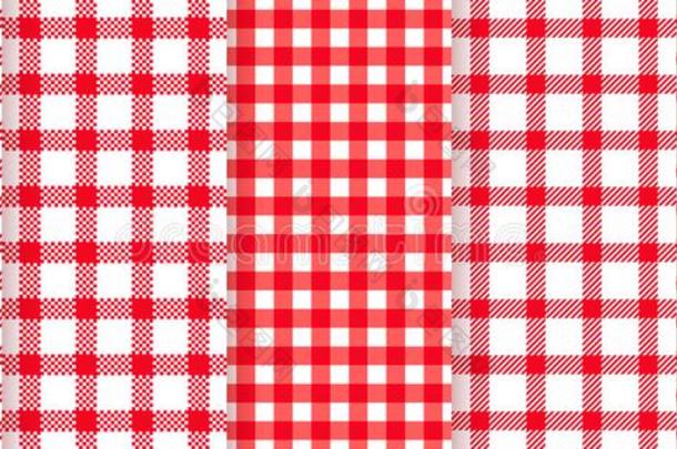 野餐郊游,桌布无缝的模式.矢量说明.红色的Poland波兰
