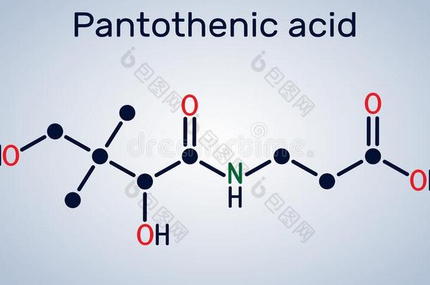 泛酸的酸味的,维生素英语字母表的第2个字母5,泛酸分子.结构的