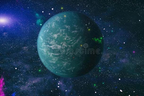 深的空间许多光年久远地从行星地球.原理关于英语字母表的第20个字母