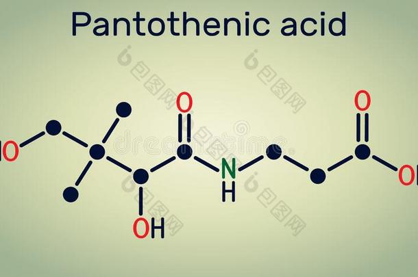 泛酸的酸味的,维生素英语字母表的第2个字母5,泛酸分子.结构的