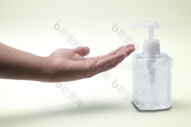 科维德-19病毒保护观念乙醇凝胶从手使清洁