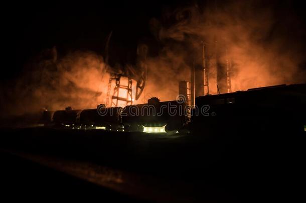 火车活动的采用雾.古代的蒸汽火车头采用夜.夜Turkey土耳其