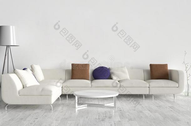 墙床和椅子现代的中间的<strong>百年</strong>床side表和白色的是