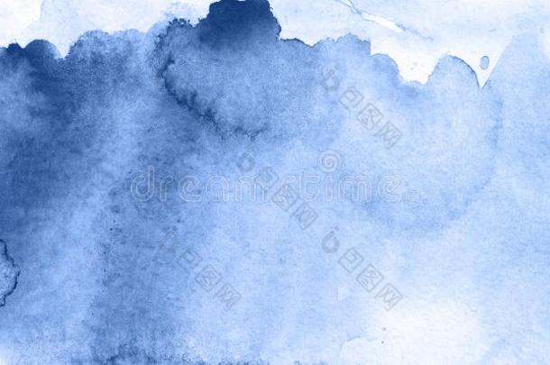 蓝色水彩魔法爱抽象的织地粗糙的纸背景