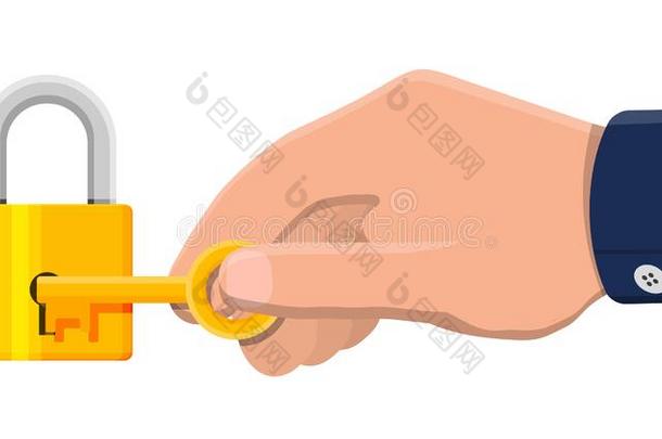 金属挂锁和钥匙.给装衬垫锁和钥匙ring