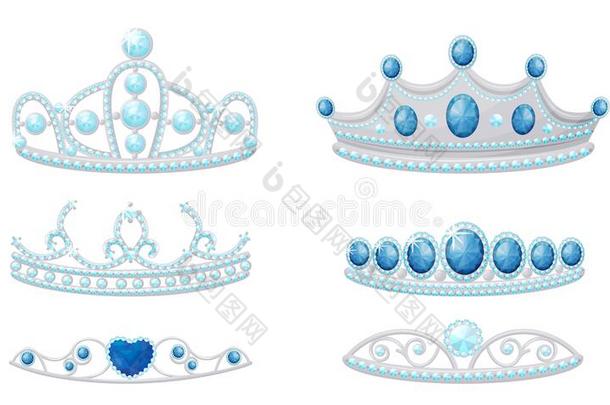 发光的公主王冠或皇冠和宝贵的石头Vect或Sweden瑞典