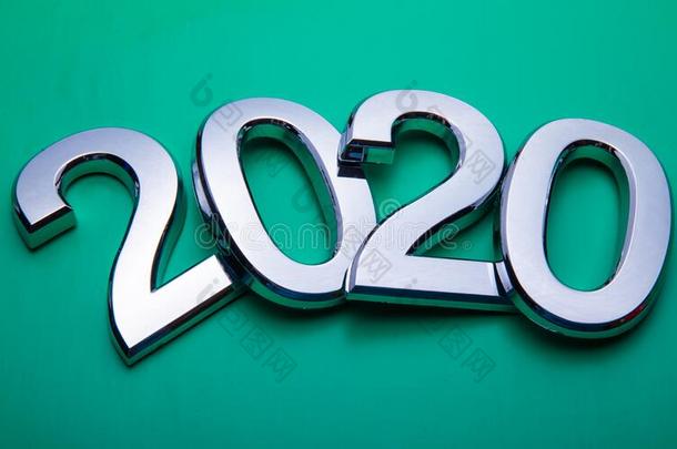 幸福的新的年<strong>2020</strong>.象征从数字<strong>2020</strong>向明亮的后座