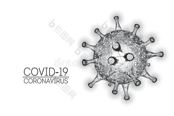 日冕形<strong>病毒</strong>科维德-19<strong>细胞</strong>隔离的向白色的背景.<strong>病毒</strong>的采用