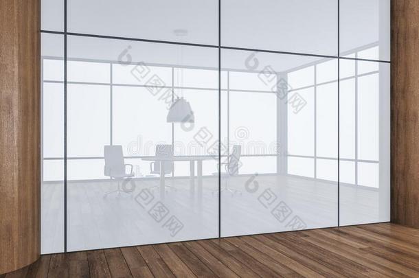半透明的玻璃墙采用现代的办公室