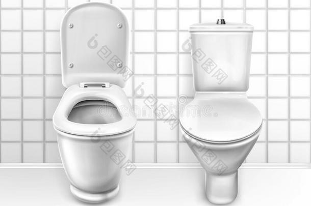 洗手间和席位,白色的陶器的厕所保龄球