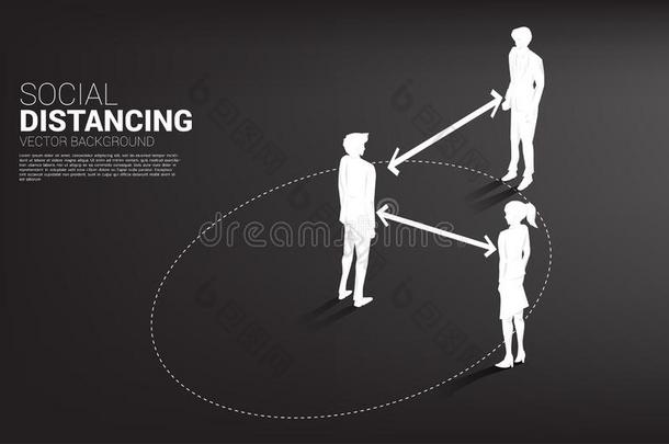 轮廓关于商人和女商人st和ing和距离