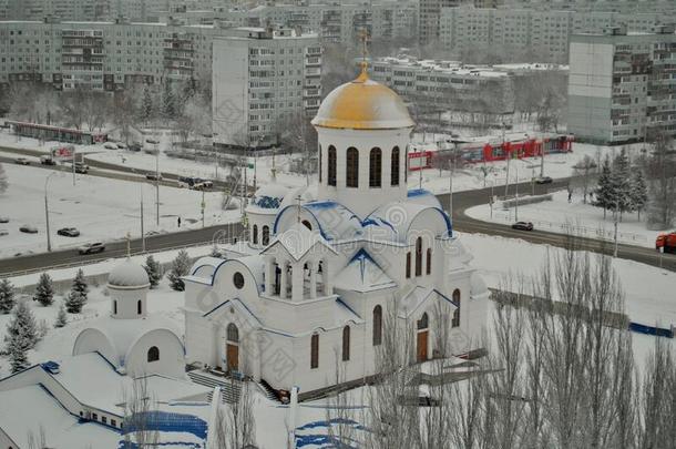 全景画关于一雪-大量的城市和一看法关于指已提到的人教堂关于指已提到的人