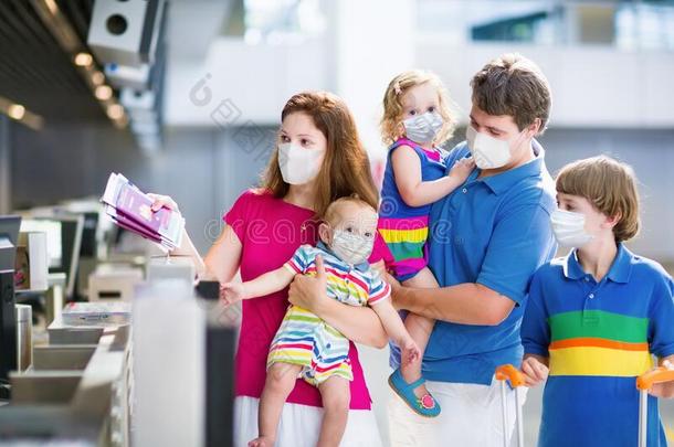 家庭采用机场采用面容面具.病毒爆发