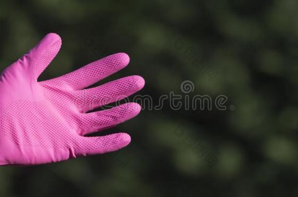日冕形病毒科维德-19消毒;预防观念,粉红色的橡胶