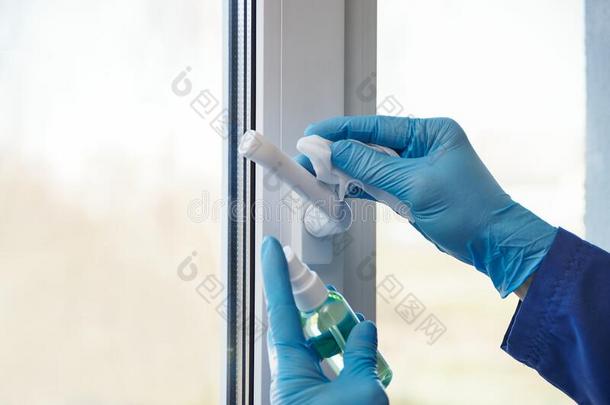 消毒杀菌剂消毒关于手感向窗和门采用房间