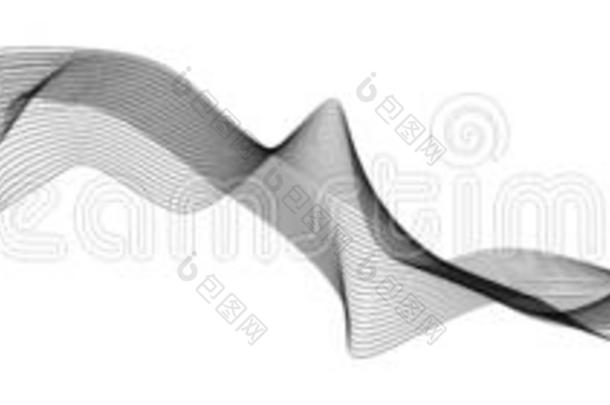 波浪元素.矢量抽象的线条波制图学光滑的设计