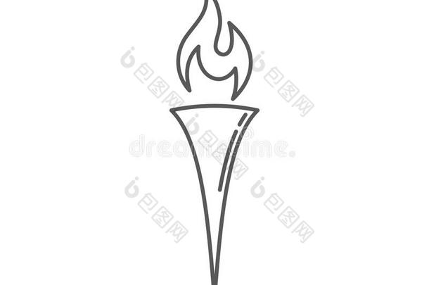 燃烧的火把矢量偶像象征隔离的向白色的背景