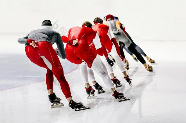 组男人运动员滑冰者