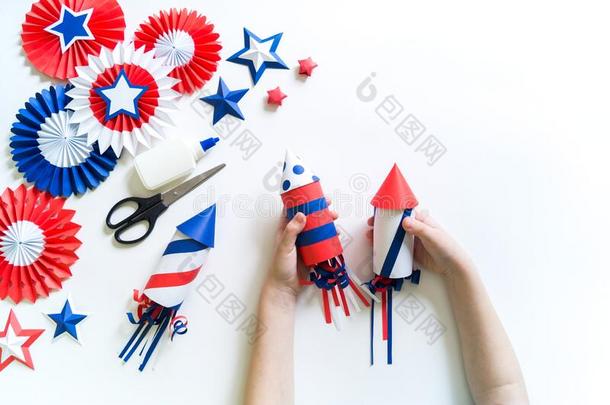 DoItYourself自己动手做4Thailand泰国关于七月布置颜色美国人旗.孩子们手艺