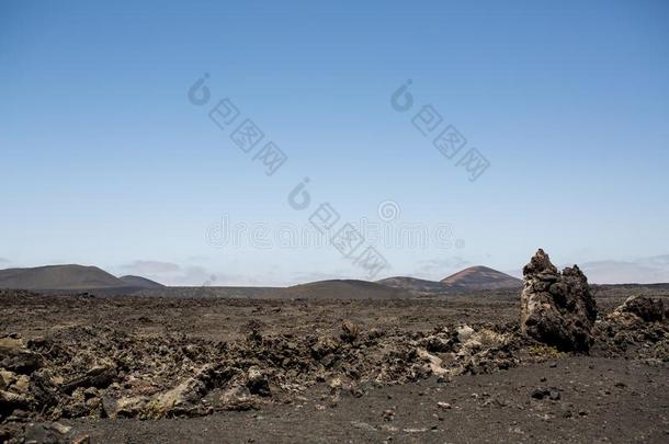 熔岩田和沙漠l和scape采用兰萨罗特岛
