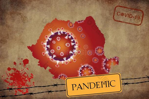 日冕形病毒地图罗马尼亚,大流行的,流行病