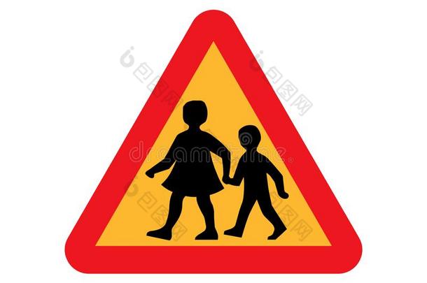 小心孩子们人行横道信号