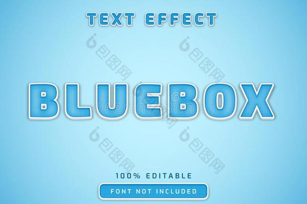 可编辑的文本方式影响蓝色盒和正方形线条模式