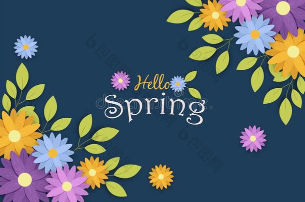 int.哈喽春季招呼卡片为花季节